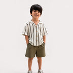 Olive Green Linen Shorts