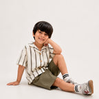 Olive Green Linen Shorts