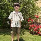Striped Shirt & Olive Shorts