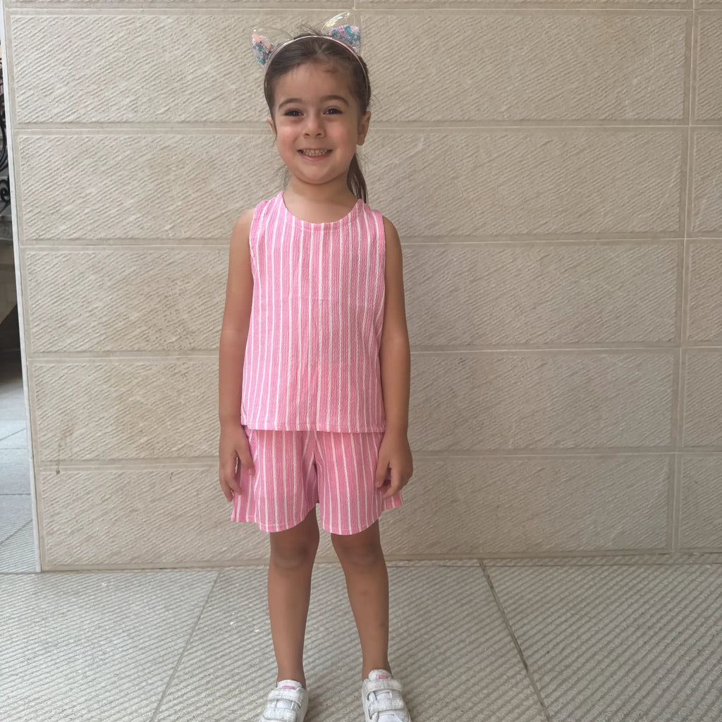 Striped Top & Shorts Set