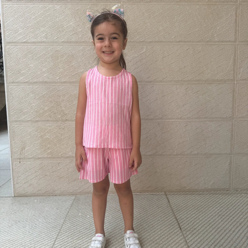 Striped Top & Shorts Set