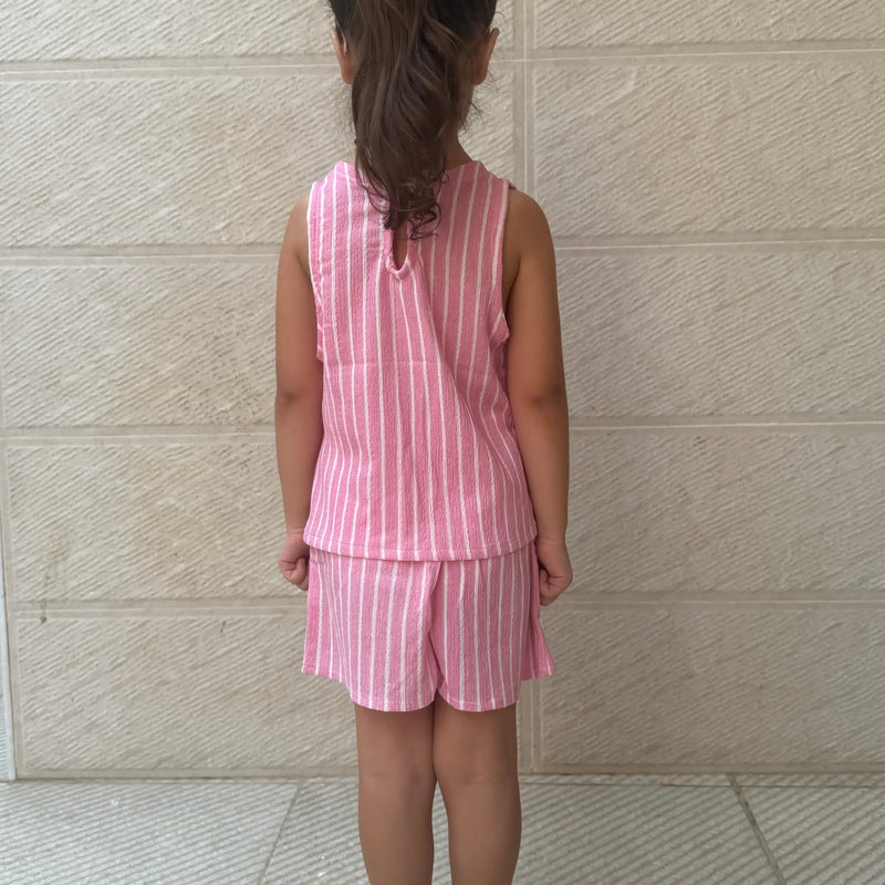 Striped Top & Shorts Set