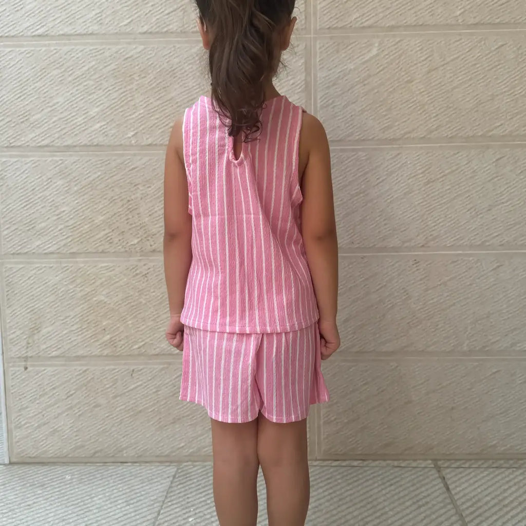 Striped Top & Shorts Set