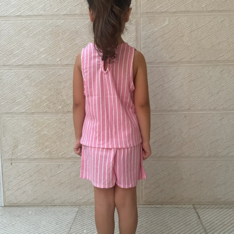 Striped Top & Shorts Set