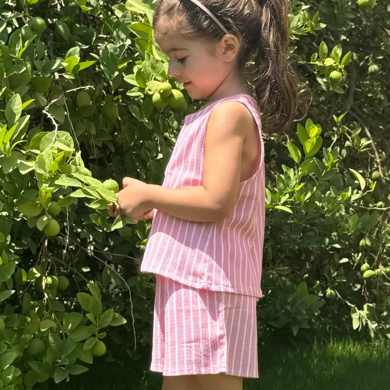 Striped Top & Shorts Set