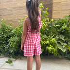 Checked Top & Shorts Set