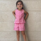 Checked Top & Shorts Set
