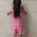 Checked Top & Shorts Set