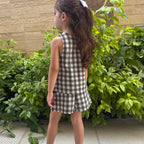 Checked Top & Shorts Set