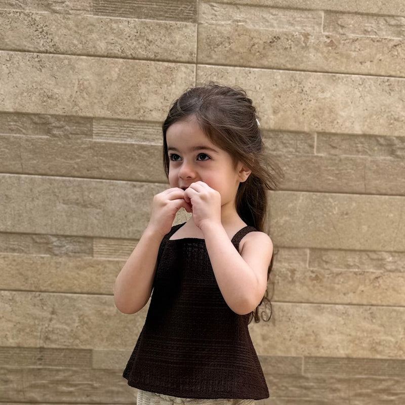 Textured Brown Sleeveless
