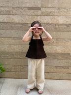 Wide Leg Beige Pants