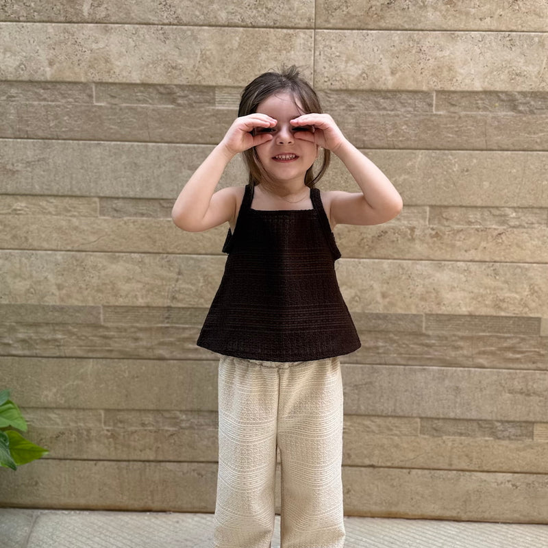 Textured Brown Sleeveless