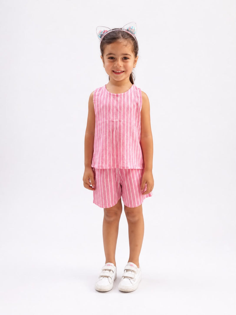 Striped Top & Shorts Set