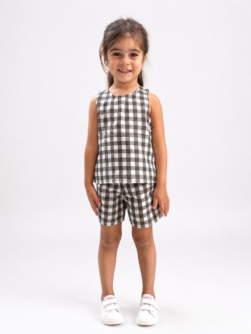 Checked Top & Shorts Set