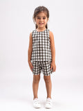 Checked Top & Shorts Set