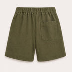 Olive Green Linen Shorts