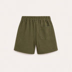 Olive Green Linen Shorts