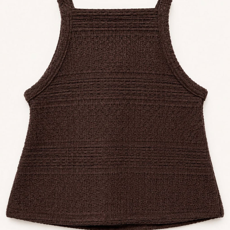 Textured Brown Sleeveless