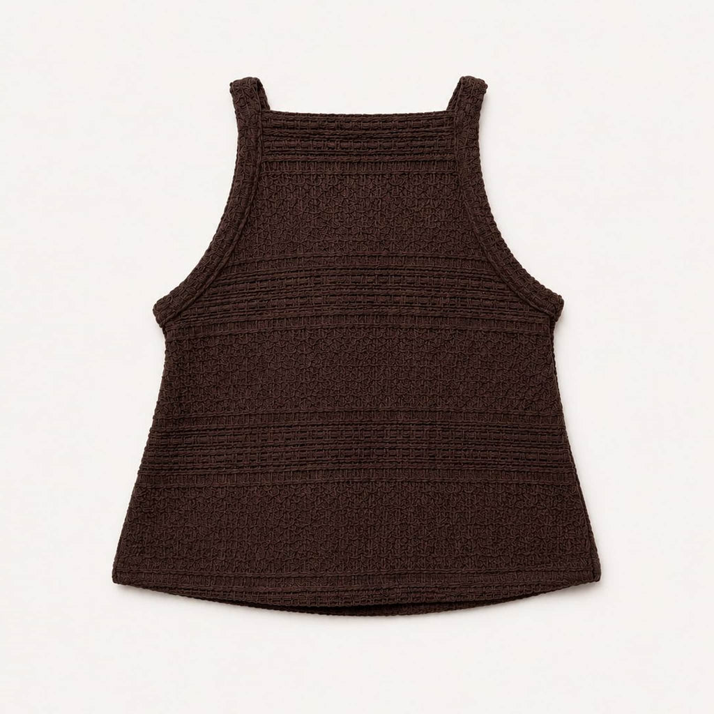 Textured Brown Sleeveless