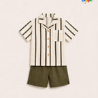 Olive Green Linen Shorts