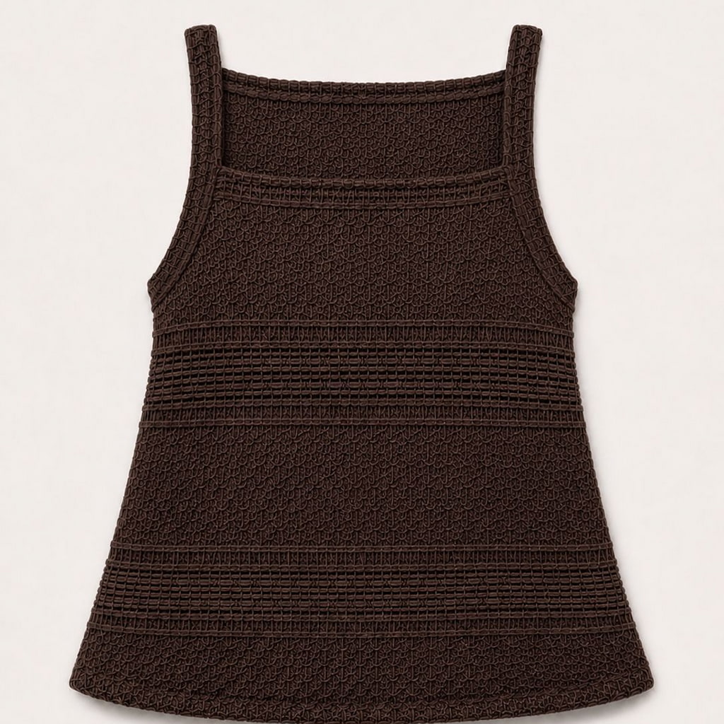 Textured Brown Sleeveless