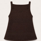 Textured Brown Sleeveless