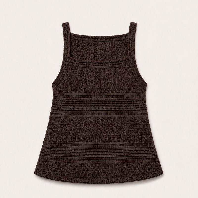 Textured Brown Sleeveless